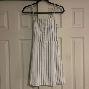 Hollister White and Blue Striped Mini Dress